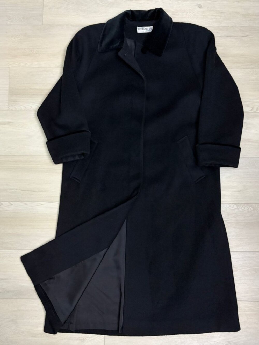 VINTAGE WOOL Forecaster of Boston Long Trench Winter Business Pea Coat Womens 10 - Picture 5 of 7
